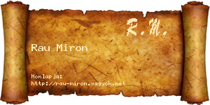 Rau Miron névjegykártya